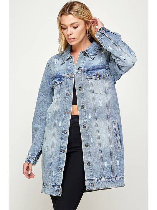 Distressed Denim Jacket