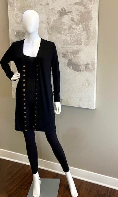 Thigh Length Button Down Cardigan