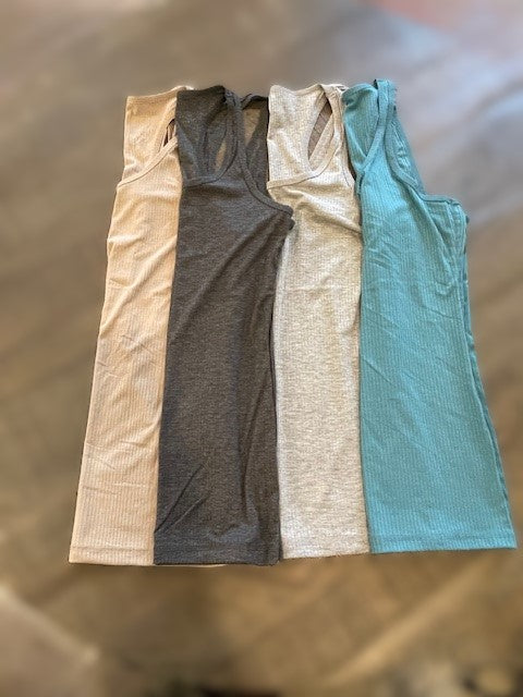 Luxe Ribbed Racer Back Tank
