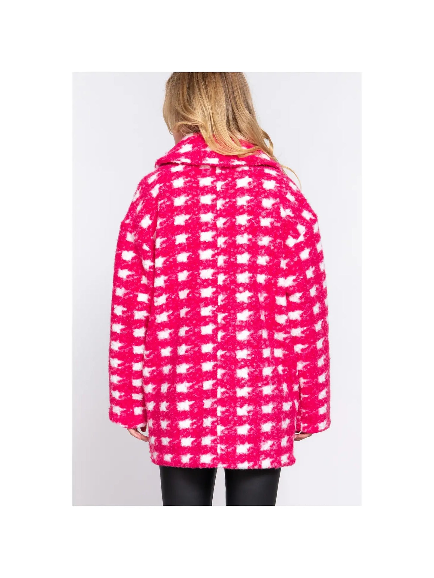 Fuchsia Boucle Fleece Coat