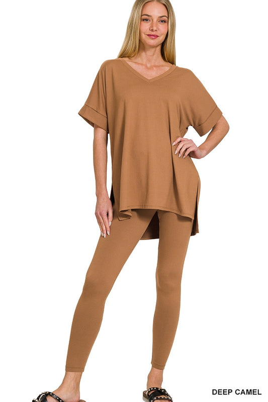 Cuff It Camel Butter Soft Leggings Set